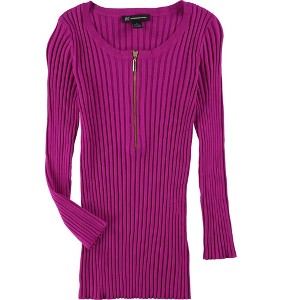 I.N.C International Concepts Womens Zip Front Knit Sweater, Purple, X-Small - 1 of 1