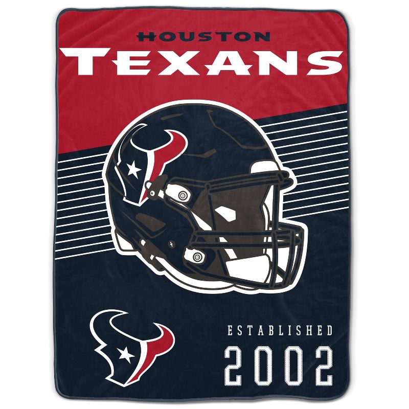 NFL Houston Texans Helmet Stripes Flannel Fleece Blanket, 1 of 4