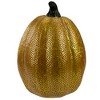 Northlight 9.75" Gold and Orange Greek Key Textured Autumn Pumpkin Tabletop Decoration - 4 of 4