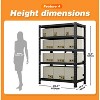 ROOMTEC 5-Tier Metal Storage Rack, Adjustable Display Shelves Rack, Garage Standing Storage Shelf Units (71"H x 39.4"W x 15.8"D) - 2 of 4