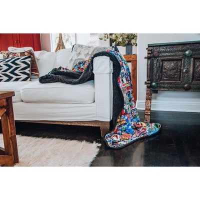 Marvel Comics Oversized Fleece Sherpa Throw Blanket 54 x 72 Inches