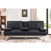 LOVMOR BLACK FOLDABLE SOFA BED WITH CUP HOLDER - 2 of 4