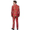 Suitmeister Men's Christmas Suit - Christmas Tree & Stars Outfit Slim Fit - Red  - Size X-Large - 2 of 4