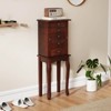 Costway Jewelry Cabinet Storage Chest Standing Organizer Mirror White Black - 2 of 4