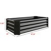 NAYSAYE Planter Metal Raised Garden Bed Rectangle Raised Planter for Flowers Plants Vegetables Herbs for Outdoor Garden, Black, 48"*24"*12" - 3 of 4