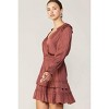 Women's Autumn Ruffled Surplice Mini Dress - current air - 2 of 4