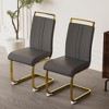 NicBex PU Faux Leather Patio Dining Chairs Set of 2,Outdoor Chairs with C-shaped Tube Plating Metal Legs,Kitchen Chairs for Dining Room - 2 of 4