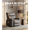 COZONY 22" Oversized Recliner Chair for Adults, PU Leather Manual Recliner with Thick Padding, Wide Seat & Arm Support for Living Room or Bedroom - 3 of 4