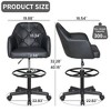 VECELO Drafting Chair with Adjustable Height PU Swivel Stool with Lumbar Support - 2 of 4