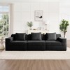Modular 3-Seat Boneless Sofa ¨C Cloud Sectional Couch with Deep Seat, Modern Corduroy 3-Seater Sofa with Throw Pillows, Lounge & Recline Friendly - 2 of 4
