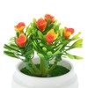Unique Bargains Artificial Tree Ribbed Pot 7-Head Solid Rose Orange Plastic 3.15"x3.15"x3.15" 1 Pcs - 4 of 4
