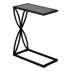 Monarch Specialties Accent Table C-Shaped End Side Snack Living Room Bedroom Metal Laminate Grey Black Contemporary Modern - 1 of 4
