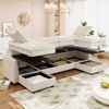 126" Modular U-Shaped Sectional Sofa with Storage Seat, Faux Double-Layer Cushions, 6-Piece Free combination Sofa Bed - 3 of 4