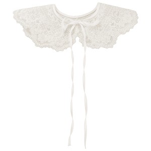 Elerevyo Women Lace Embroidery Knit Detachable Fake Peter Pan Collar Little Shawl for Blouse 1Pc - 1 of 4