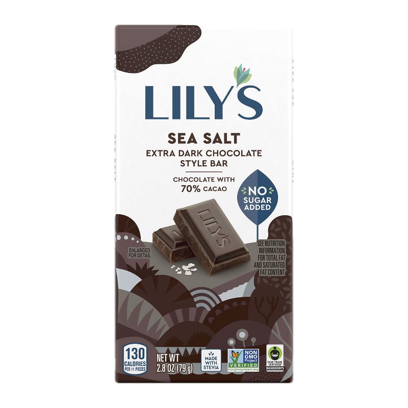 Lily's Sea Salt Extra Dark Chocolate Bar - 2.8oz, 1 of 7