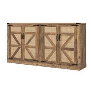 NicBex 4 Rattan Doors Sideboard Buffet Cabinet Wooden Coffee Bar Cabinet with Storage for Kitchen,Living Room - 1 of 4