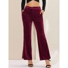 INSPIRE CHIC Women's Stripe Side Wide Leg Velvet Flared Pants with Pockets - 4 of 4