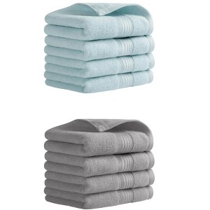 REGALWOVEN Solid Striped Cotton Soft Absorbent Hand Towels for Bath Hotel Spa 13" x 29" - 1 of 4