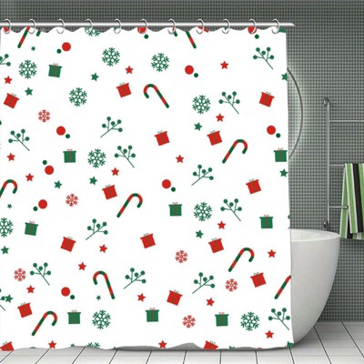 Christmas Snow Waterproof Shower Curtain, Polyester Bath Curtain with Privacy, Durable & Machine Washable 70.8x70.8 Inch