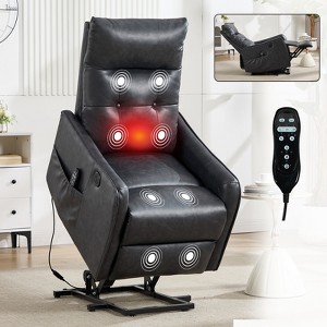 KWPZQEB Power Lift Recliner Chair for Elderly with Massage and Lumbar Heating, Faux Leather Recliner Sofa with Side Pocket & USB Port - 1 of 4