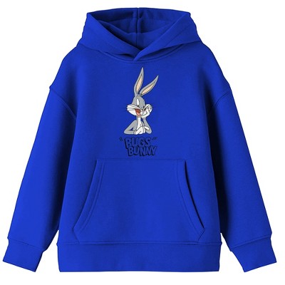 Youth Boys Looney Tunes Classic Cartoon Bugs Bunny Blue Graphic Hoodie :  Target