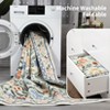Washable living room rug, with floral decoration and non-slip backing, stain-resistant,  for dining room, bedroom, children's room - 4 of 4