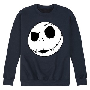 Men's - The Nightmare Before Christmas - Jack Skellington Face Graphic Fleece Sweatshirt - 1 of 4