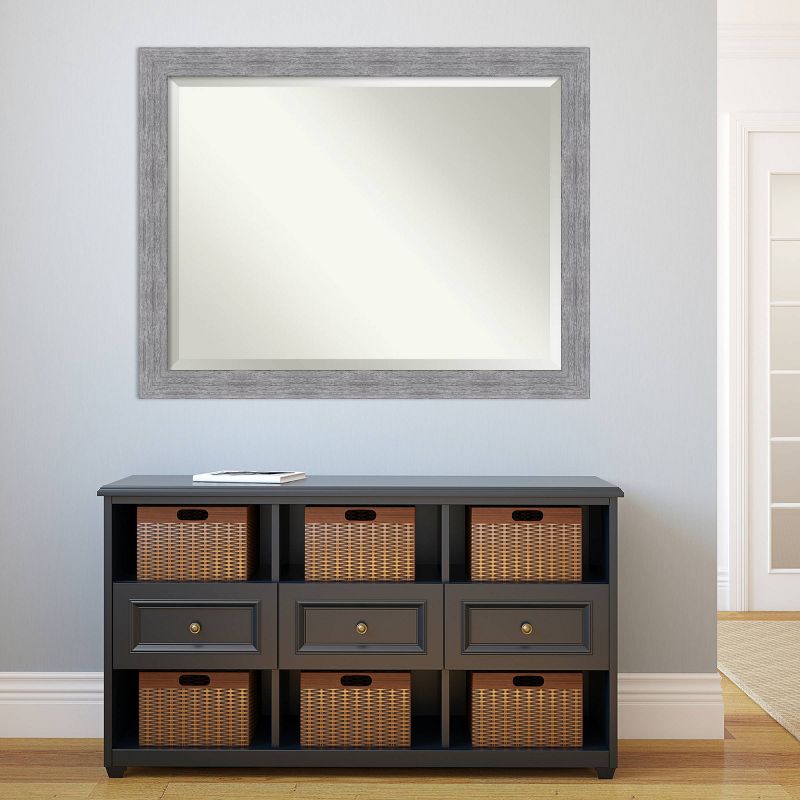 45&#34; x 35&#34; Bark Rustic Framed Wall Mirror Gray - Amanti Art, 4 of 7