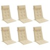 vidaXL Chair Cushion Outdoor High Back Chair Cushion Seat Pad Oxford Fabric - Beige 6 pcs - 3 of 4