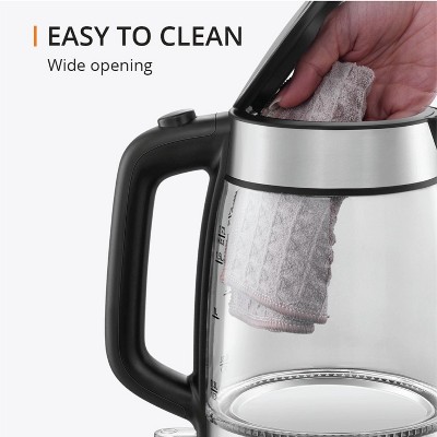 Krups 1.7L Glass Electric Kettle with Stainless Steel Accents
