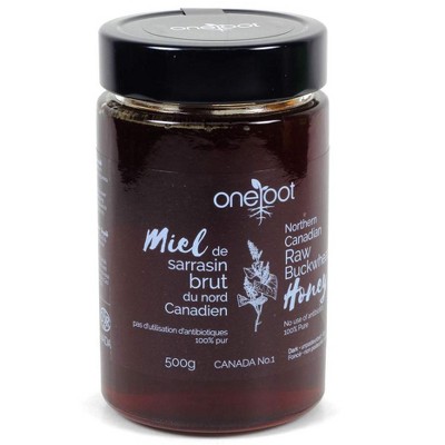 OneRoot Raw Buckwheat Honey - Unheated, Unfiltered and Unprocessed Natural Dark Honey, Rich in Antioxidants Pure Buckwheat