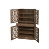 GlasFlength Decorative Storage Cabinets Modern Sideboard Cabinet with Doors and Shelves, for Living Room, Dining Room, Brown, 29.92"*15.75"*72.05" - 2 of 4