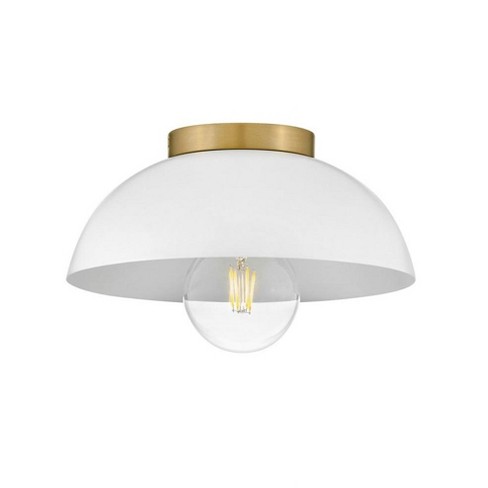 Lark Stu 1 - Light Flush Mount , Matte White/lacquered Brass : Target