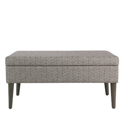 Mid Century Storage Bench Textured Gray - HomePop