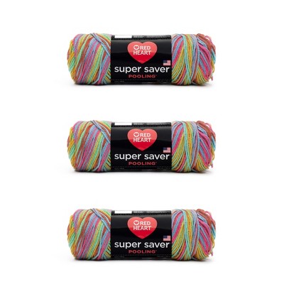 Red Heart Super Saver Papaya Yarn - 3 Pack of 141g/5oz - Acrylic - 4 Medium  (Worsted) - 236 Yards - Knitting/Crochet