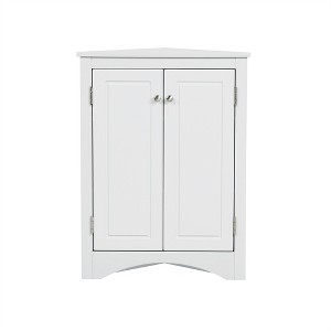 OUTSUPPLY Bathroom Storage Cabinet with Adjustable Shelves, Freestanding Corner Cabinet for Kitchen, Laundry, Small Spaces - 1 of 4