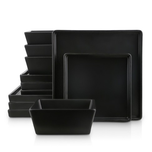 12pc Stoneware Avesta Dinnerware Set Black - Threshold™ : Target