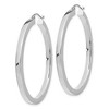 Black Bow Jewelry 3mm, 14k White Gold Square Tube Round Hoop Earrings, 45mm (1 3/4 Inch) - 2 of 4