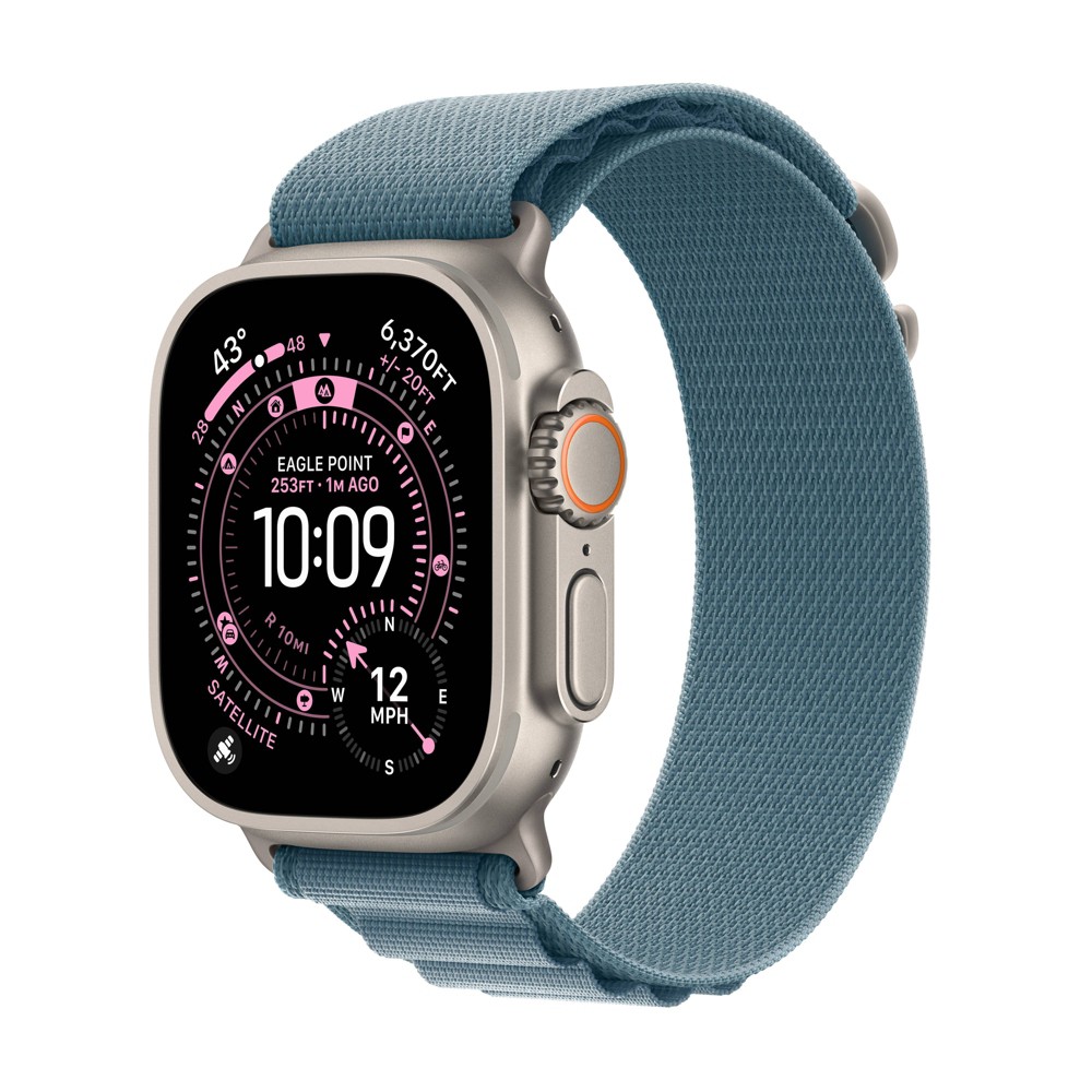 Photos - Smartwatches Apple Watch Ultra 3 GPS + Cellular 49mm Natural Titanium Case with Light Blue Alpine Loop - Medium 
