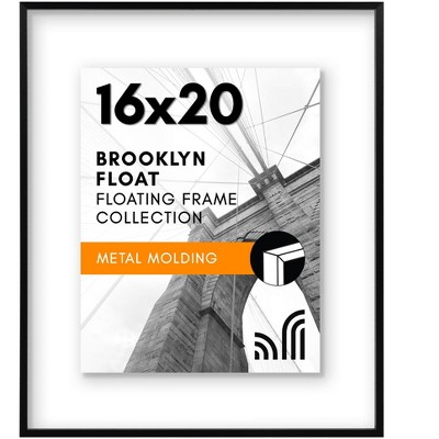 Americanflat Aluminum 16x20 Floating Picture Frame with Shatter-Resistant Glass - Use as 11x14 Picture Frame or Display 16x20 Photo - Signature Float