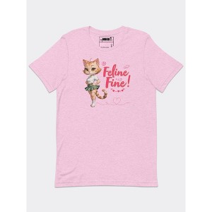 MyMoodTee Women’s Feline Fine Cotton Graphic Tee – Funny Cat Lover Shirt - 1 of 4