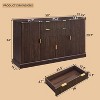 SinCiDo Farmhouse 58"wide Buffet Cabinet w/ Storage Trough,Adjustable Shelves,w/ 2 Drawers & 4 Doors,Kitchen Bar & Living Room Coffee Bar - 2 of 4