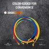 NAVAC NH5SC Refrigerant Hoses | 1/4" HVAC Charging Hoses with Ball Valve | 5 Feet Long | 3-Color Hose Kit - 3 of 4