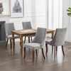 XINGHANZHENXUAN Black 2 Pcs Comfy Fabric Upholstered Dining Chairs with High Backrest, Triple Elastic Cushion & Curved Solid Wood Legs - 3 of 4