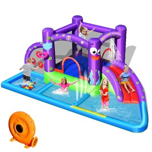 Infans Inflatable Water Slide Castle Kids Bounce House w/ Octopus Style & 750W Blower - 1 of 4