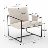 Set of 2 Modern Upholstered Armchairs, Hanging Fabric Lounge Chairs with Metal Legs and Arm Pockets for Living Room or Bedroom – Cuddlewood - 4 of 4