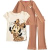 Disney Minnie Mouse Girls Flared Leggings Pants set with Cardigan, and Short Sleeve T-Shirt 3 Piece Set for Toddlers - image 2 of 4