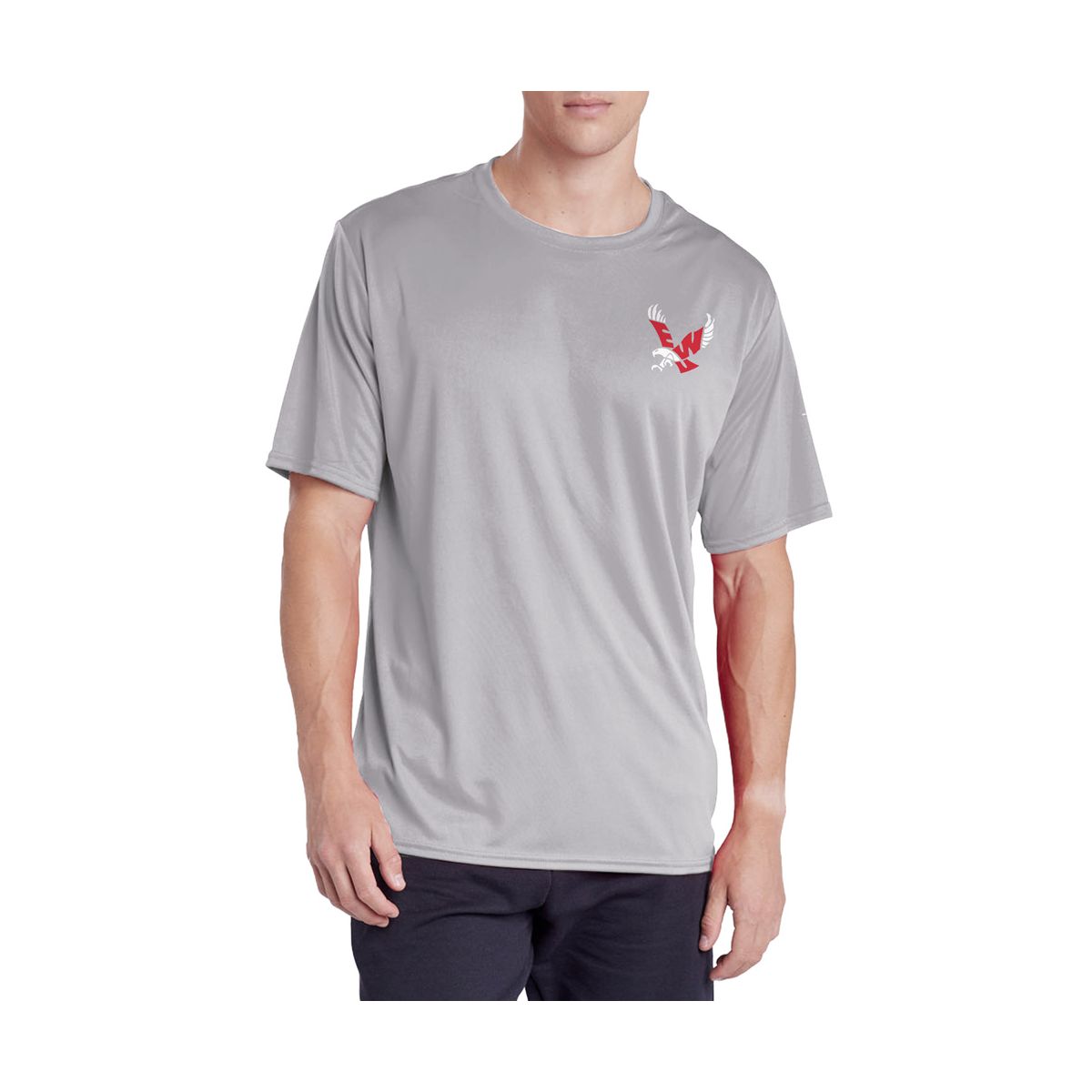 Men's Eastern Washington University Men's Sport Active T-Shirt Left Chest Collegiate Logo