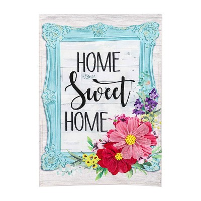 Home Sweet Home Frame Garden Linen Flag