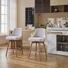 COZONY 26" Counter Height Swivel Barstools Set of 2, Upholstered Fabric Bar Chairs with Backrest & Wood Legs, 360° Swivel for Kitchen Island - 4 of 4
